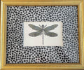 Eye catching Dragonfly surrounded by Ballard Designs Tully Ebony Fabric Mat