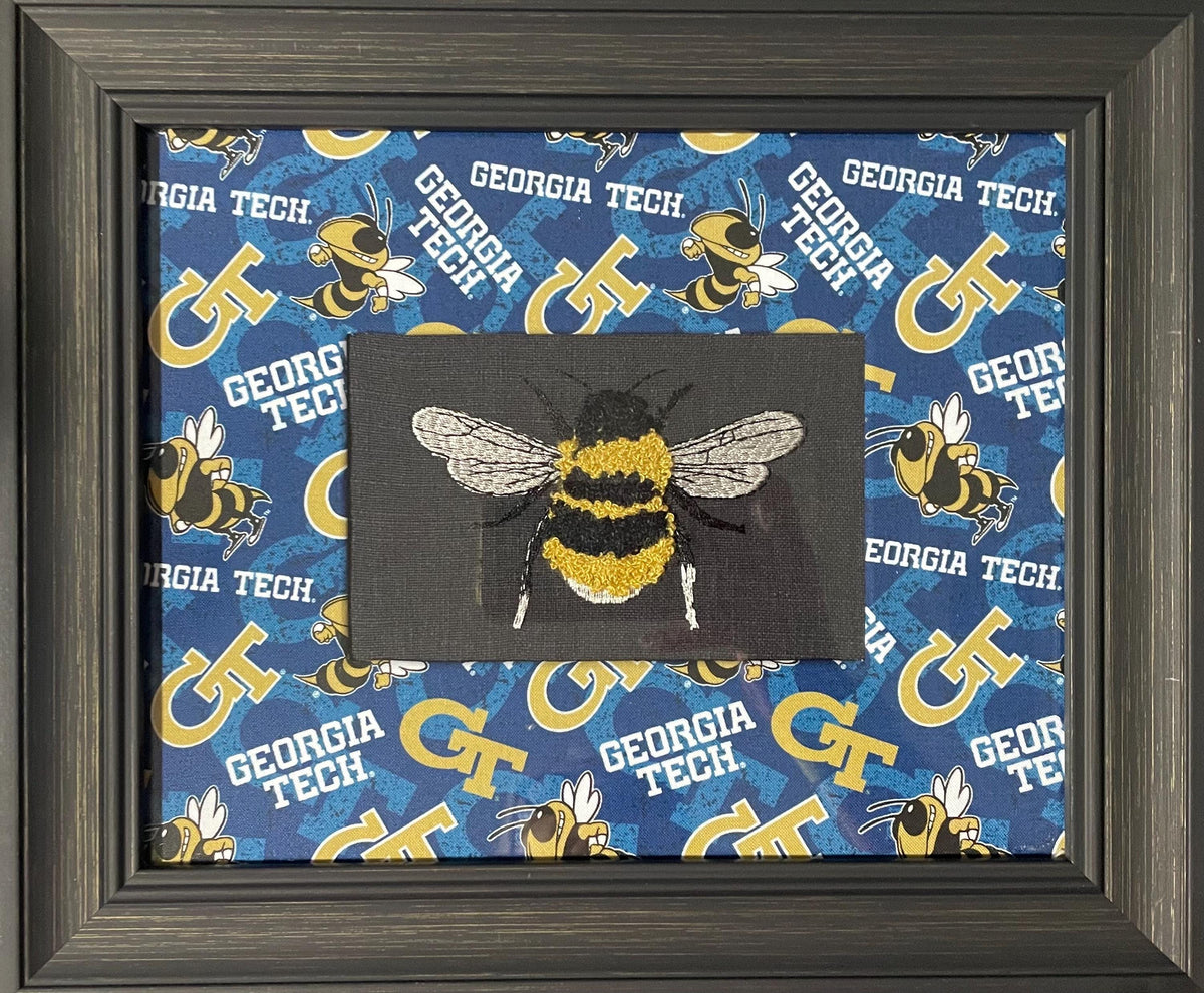 Georgia Tech Yellow Jackets Embroidered Bee Wall Art – Custom GT Decor