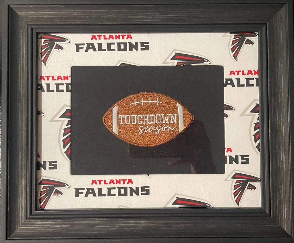 Custom Embroidered Atlanta Falcons Fabric Wall Art – NFL Team Decor (10 1/4 x 12 1/4 Frame)