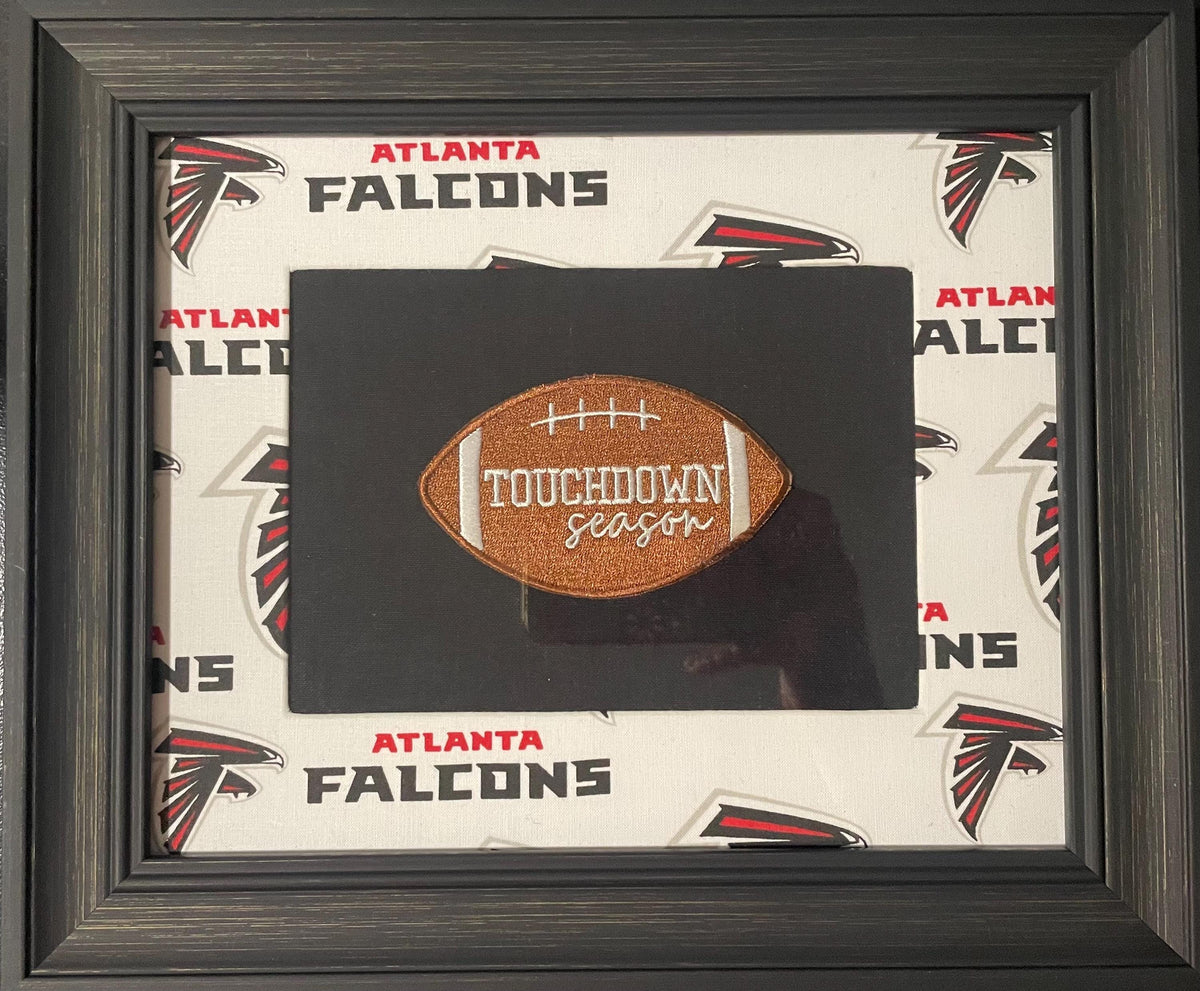 Custom Embroidered Atlanta Falcons Fabric Wall Art – NFL Team Decor (10 1/4 x 12 1/4 Frame)