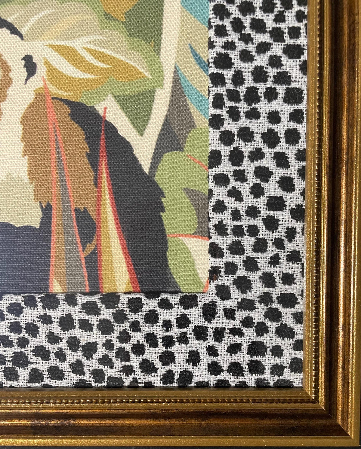 Pair of Safari Fabric Art – Tiger, Monkey, Ballard Designs Ebony Tully fabric mat