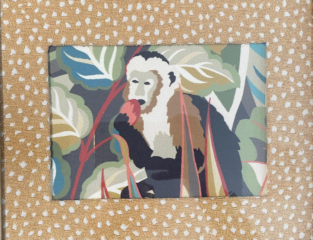 Pair of Safari Fabric Art Prints – Tiger, Monkey, Jungle Decor