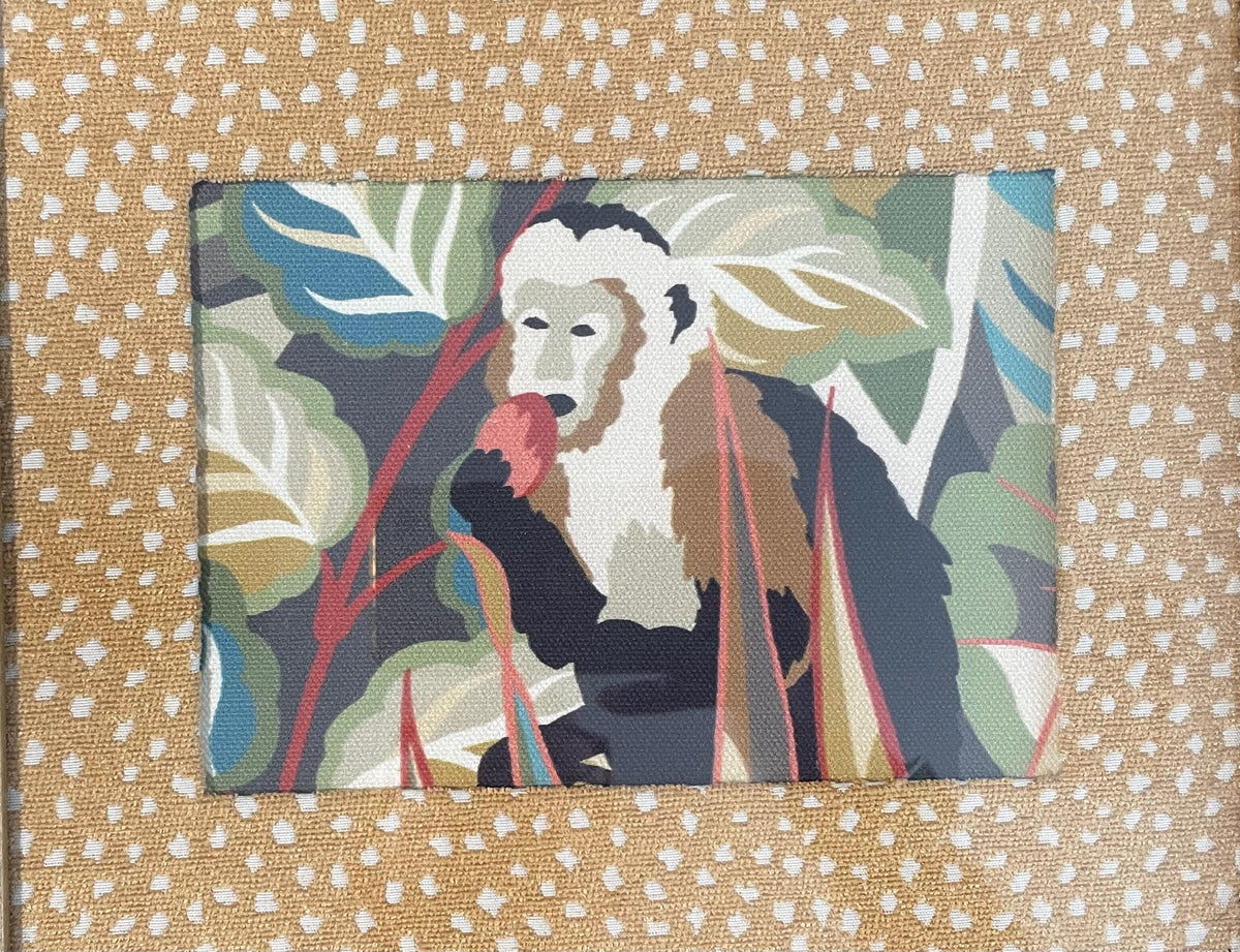 Pair of Safari Fabric Art Prints – Tiger, Monkey, Jungle Decor