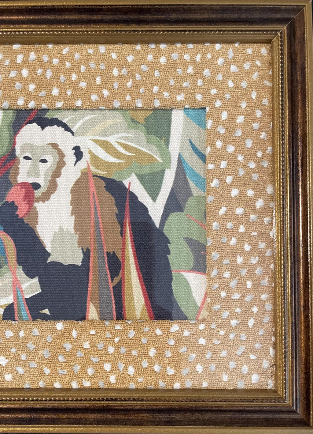 Pair of Safari Fabric Art Prints – Tiger, Monkey, Jungle Decor