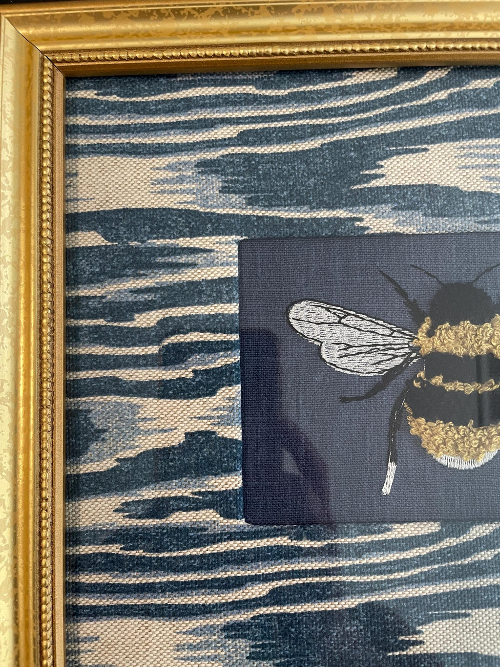 Adorable Blue Bee Framed Fabric Mat with Ballard Designs Darcy Wall Decor