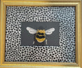 Embroidered Bee Wall Decor – Ballard Designs Fabric Mat, Gold Frame