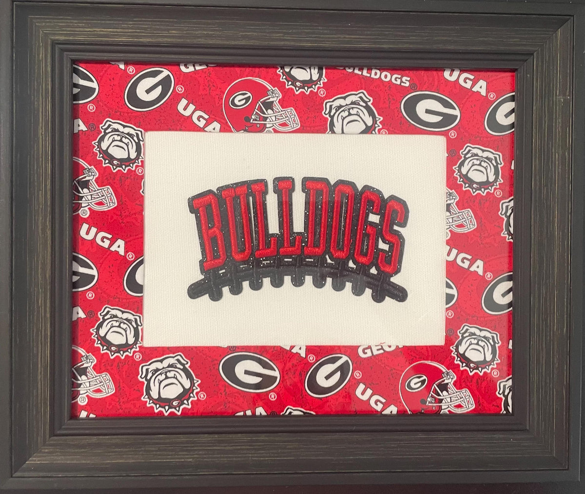UGA Georgia Bulldogs Custom Fabric Wall Decor - Red and Black Football Wall Art