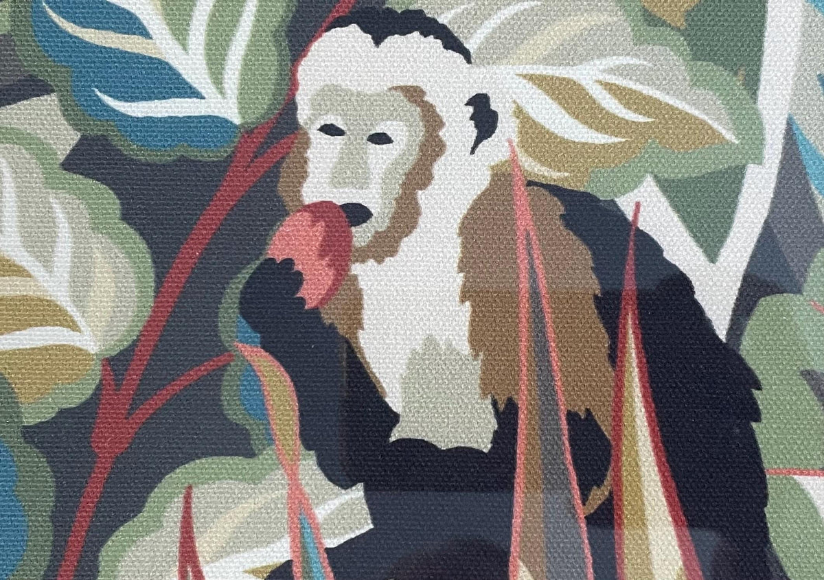 Pair of Safari Fabric Art Prints – Tiger, Monkey, Jungle Decor