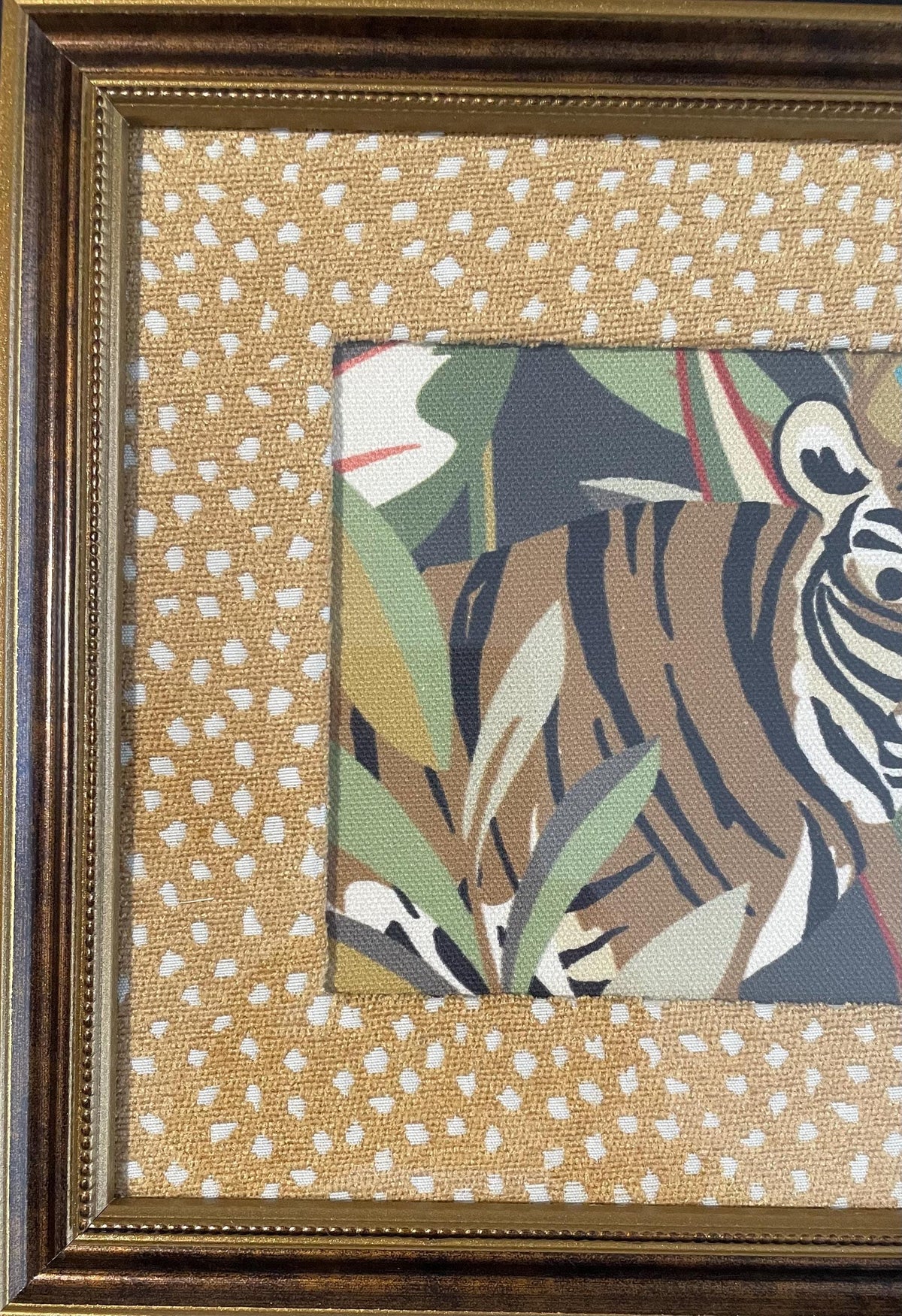 Pair of Safari Fabric Art Prints – Tiger, Monkey, Jungle Decor