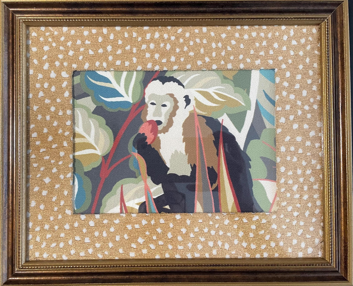 Pair of Safari Fabric Art Prints – Tiger, Monkey, Jungle Decor