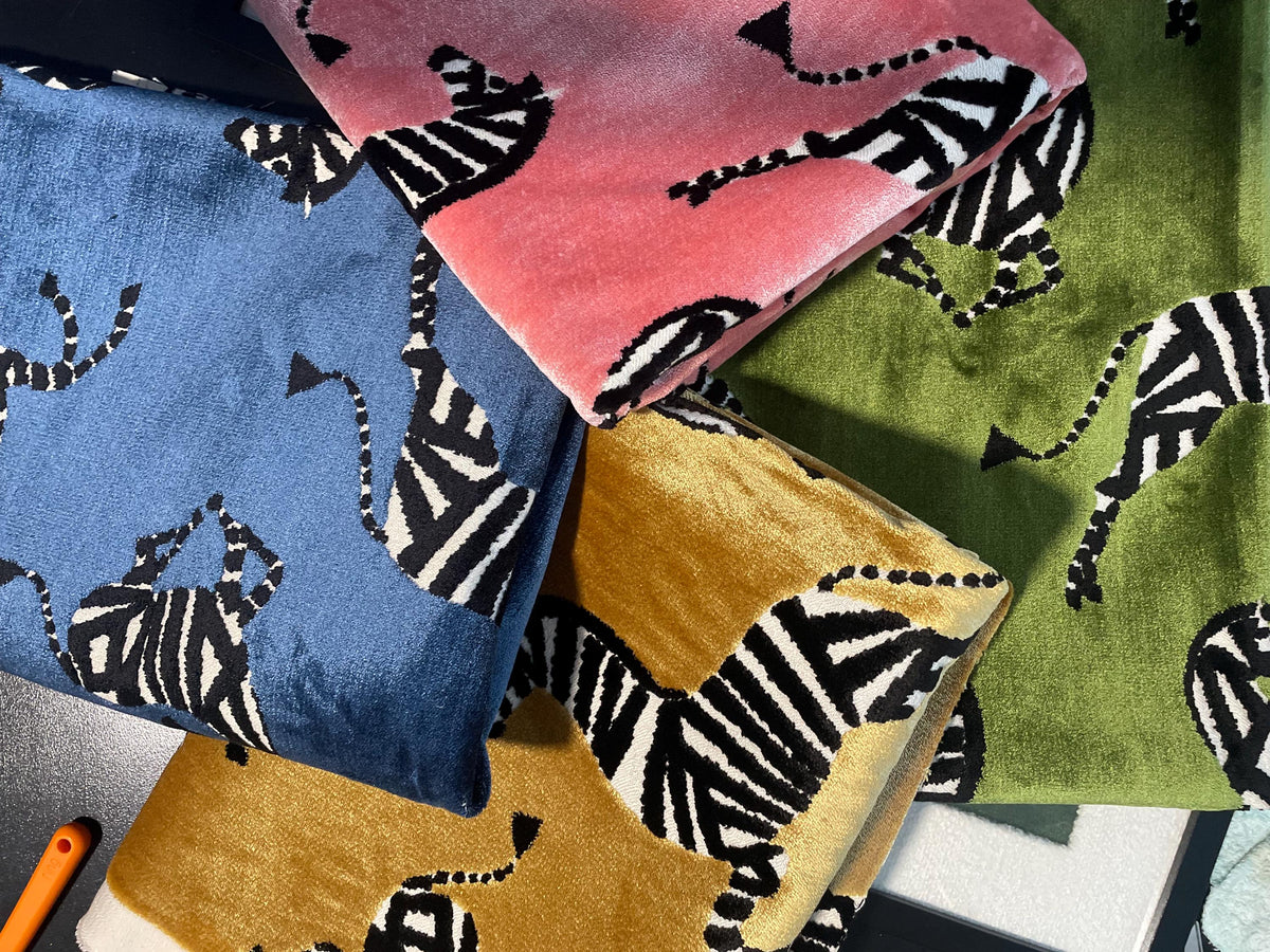 Velvet Zebra Gallery Wall Set of 4 | White Boucle Mat | 11 x 11 Frames Unique Wall Decor