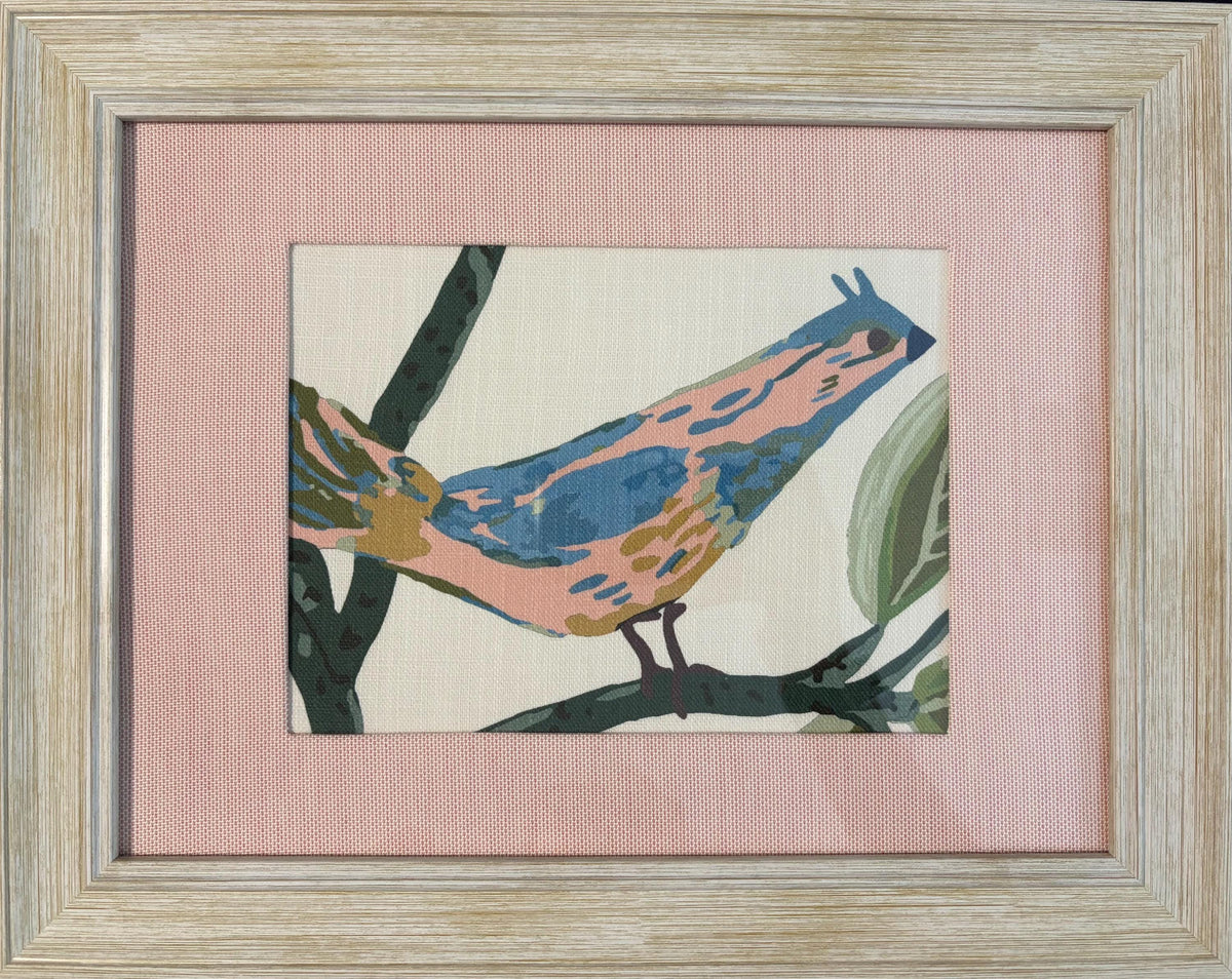 Distressed White Frame Wall Art, Ballard Designs Lyle Style Green Pink Pedal Custom Mat