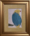 Bird Framed Wall Art — Gold Fabric Mat 10 x 12