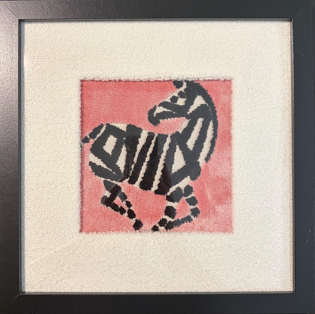 Velvet Zebra Gallery Wall Set of 4 | White Boucle Mat | 11 x 11 Frames Unique Wall Decor