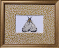 Embroidered Moth Wall Art | Tully Goldenrod Ballard Designs Fabric Mat