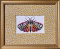 Custom Embroidered Butterfly Tiger Moth Wall Art | Tully Goldenrod Fabric Mat, Gold Frame Optional