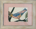 Distressed White Frame Wall Art, Ballard Designs Lyle Style Green Pink Pedal Custom Mat