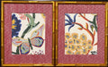Ballard Designs Millie Fabric Wall Art – Pair of 12x15 Bamboo Gold Framed Home Decor