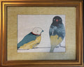 Early Birds Duo Framed Fabric Wall Art Gold 13x16 | Unique Home Decor Gift