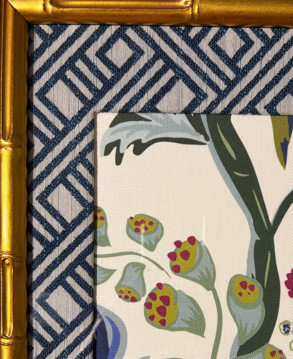 Fabric Framed Wall Art in Gold Frame 12x15 | Ballard Designs Fabric Inspired Home Decor