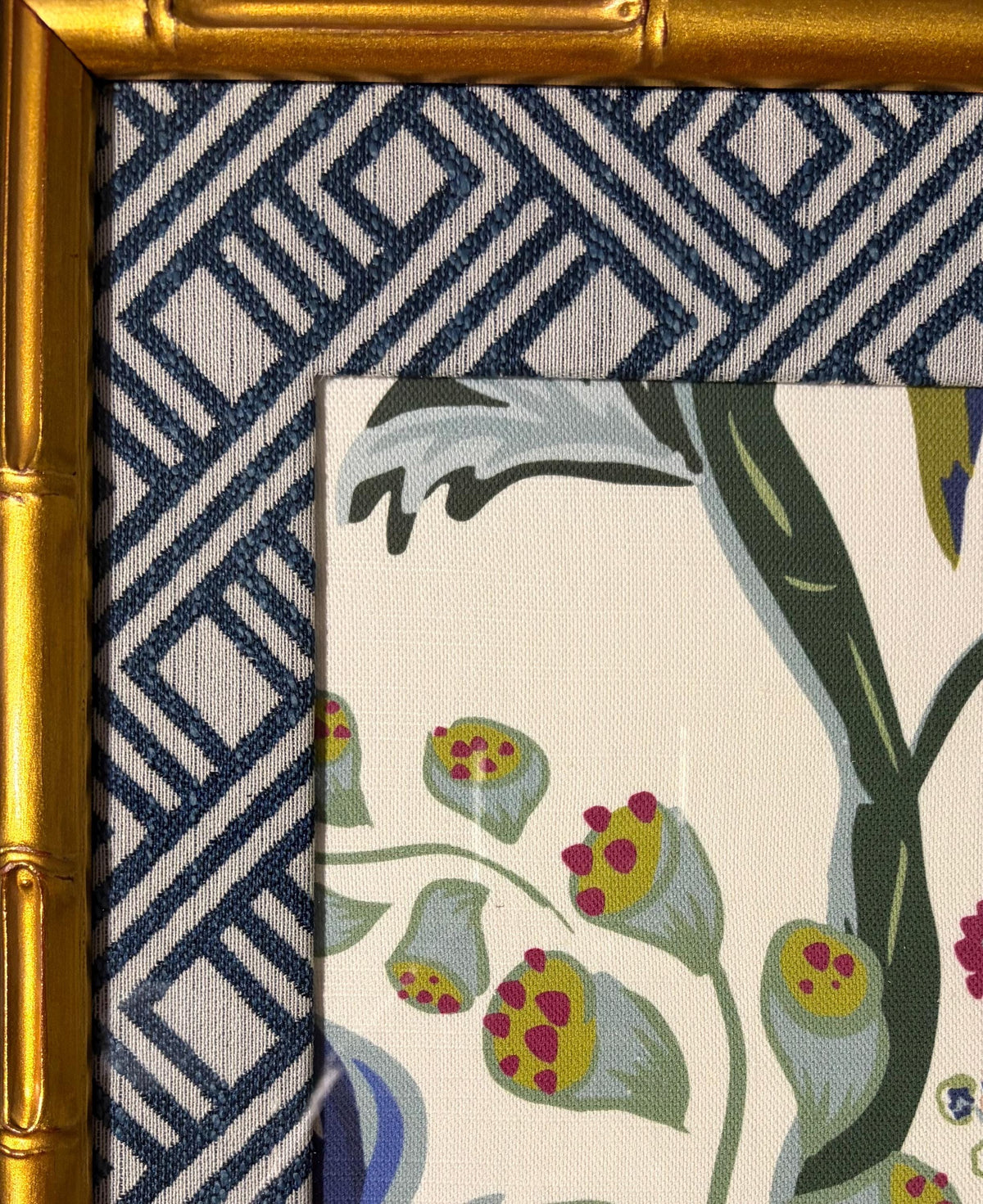 Fabric Framed Wall Art in Gold Frame 12x15 | Ballard Designs Fabric Inspired Home Decor
