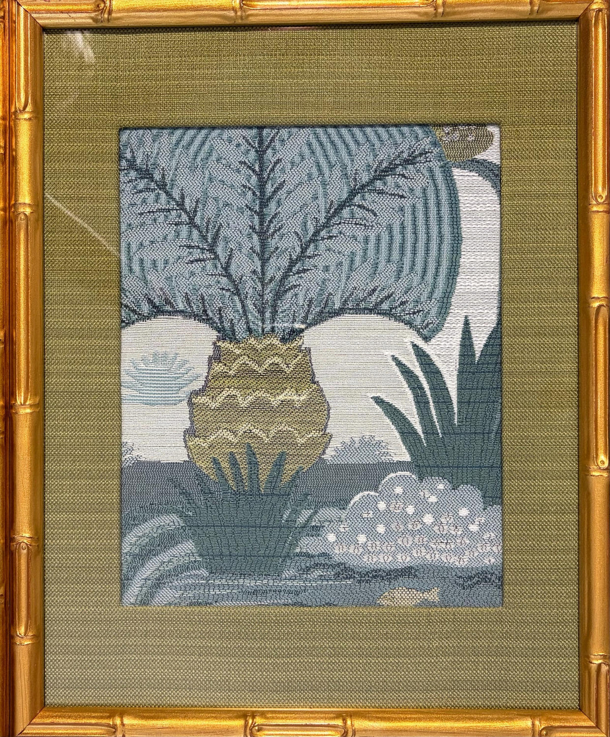 Everglades Fabric Wall Art Pair Gold Framed Cypress Heron Nature 12x15 Between the Waters