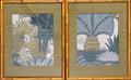 Everglades Fabric Wall Art Pair Gold Framed Cypress Heron Nature 12x15 Between the Waters