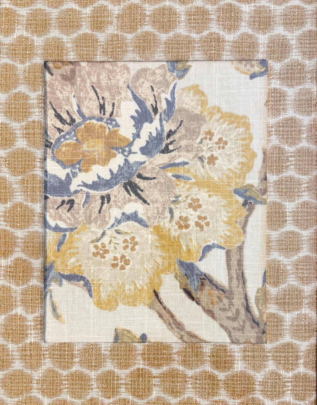 Custom Ballard Designs Sayer Yellow Fabric Mia Dijon Matting Mahogany Bamboo Style Frame 12x15 Wall Decor