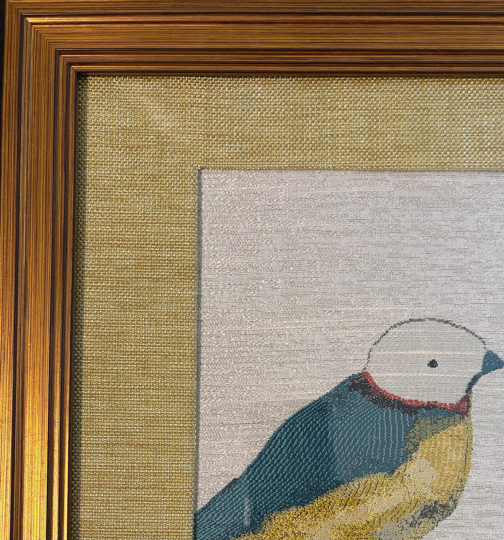 Early Birds Duo Framed Fabric Wall Art Gold 13x16 | Unique Home Decor Gift