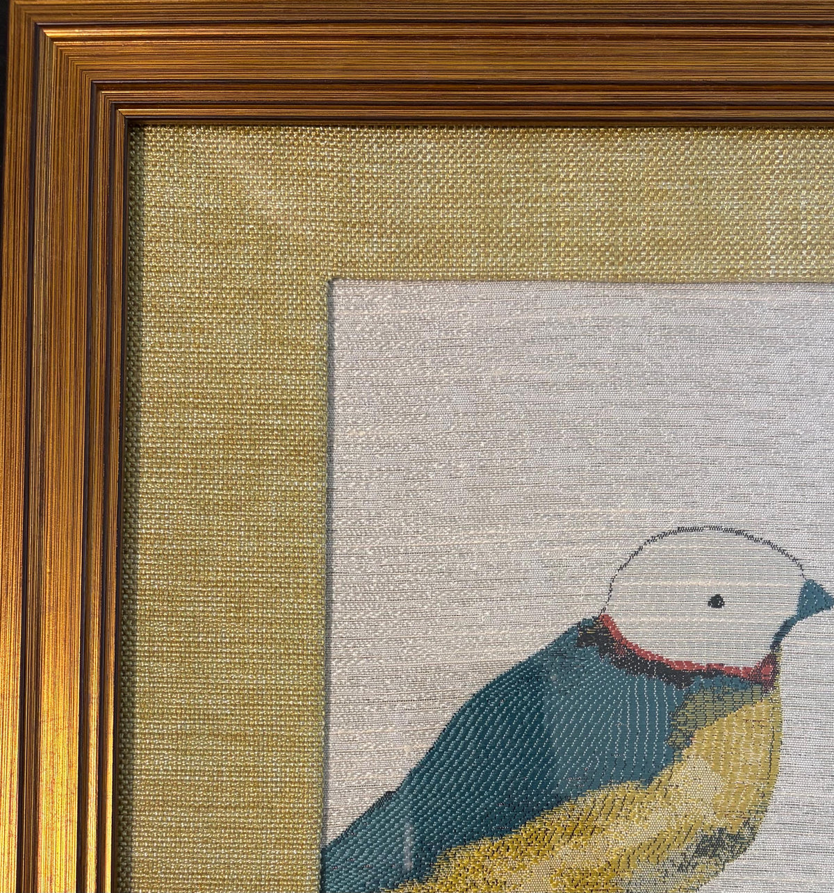 Early Birds Duo Framed Fabric Wall Art Gold 13x16 | Unique Home Decor Gift