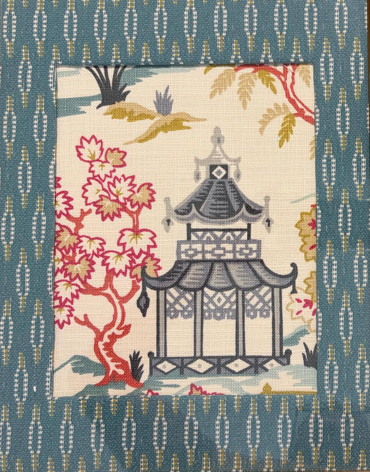 Ballard Designs Suki & Faygo Fabric Wall Art Set of 2, Bamboo Gold Framed Textile's