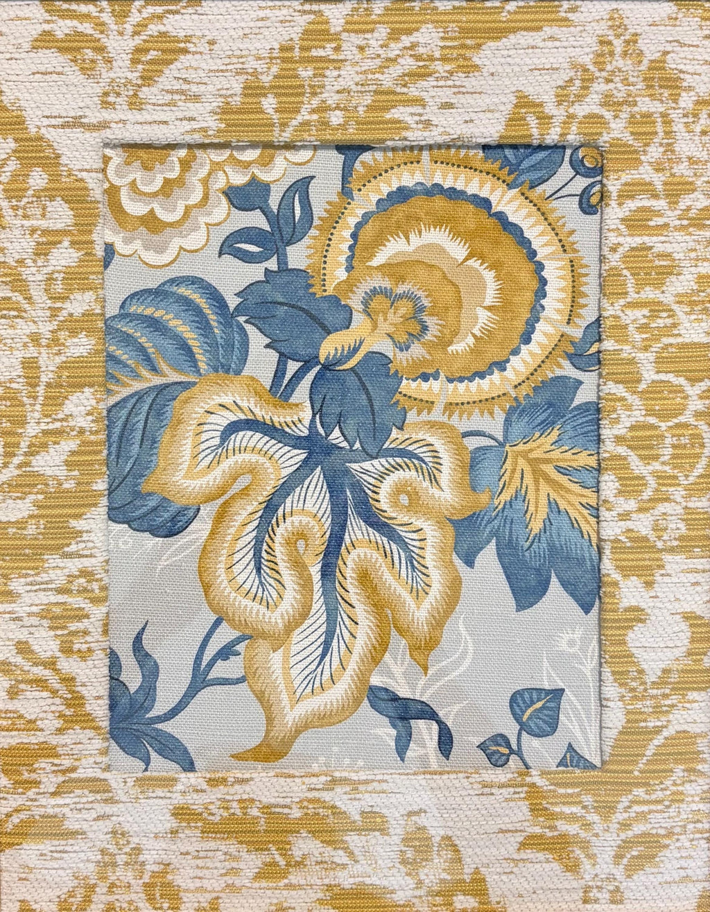 Wellington & Annabelle Ballard Designs Fabric Wall Art - Pair of 12x15 Bamboo Gold Framed Panels, Traditional Textile Decor