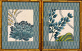 Ballard Designs Emmie Blue Fabric Art Pair, Gold Framed Botanical