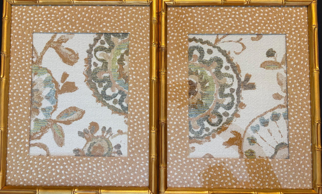 Daliani Textile Art Pair with Galaxy Chenille Mats, 12 x 15 - Handmade Fiber Wall Decor Set