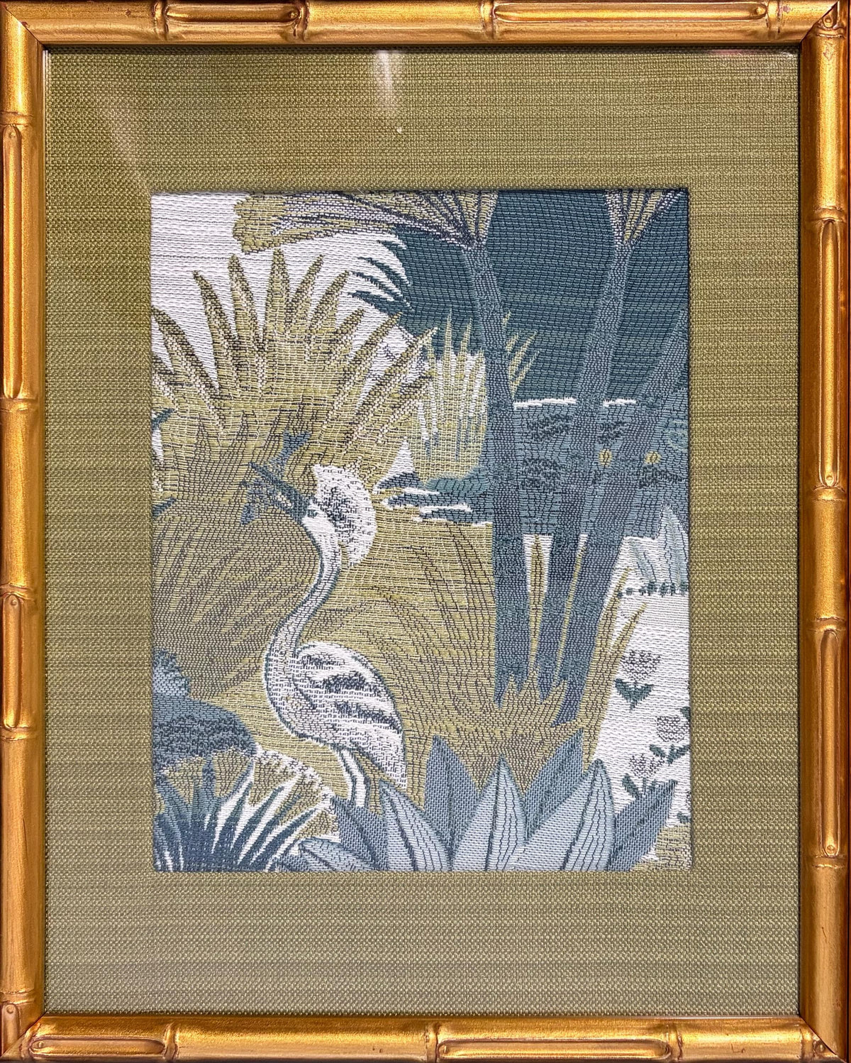 Everglades Fabric Wall Art Pair Gold Framed Cypress Heron Nature 12x15 Between the Waters