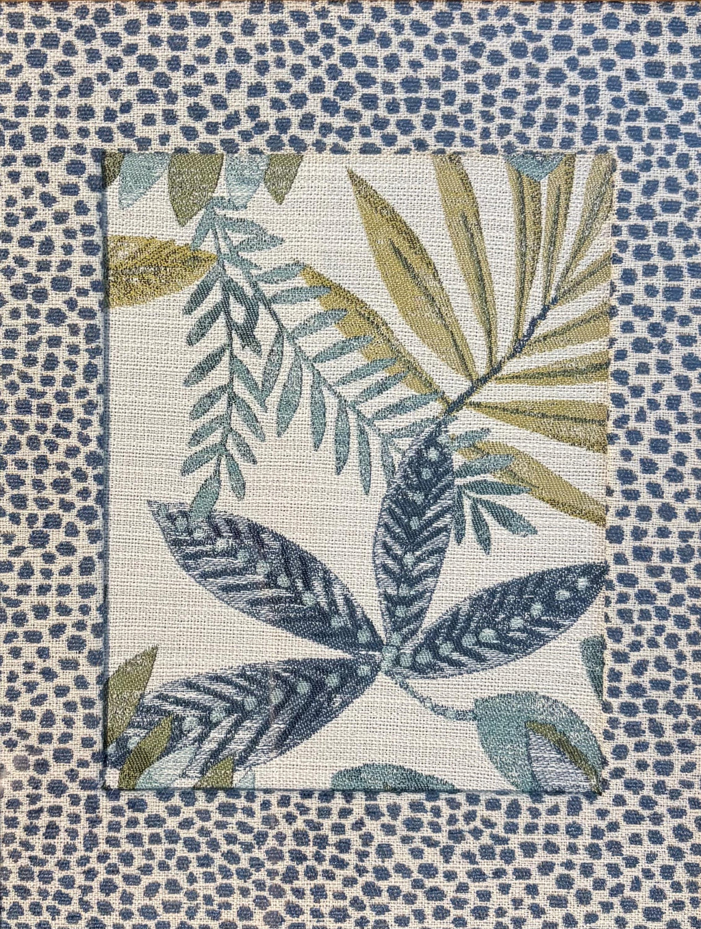 Leafy Oasis Framed Fabric Art | Ballard Designs Tully | Gold Frame with Mat 12x15