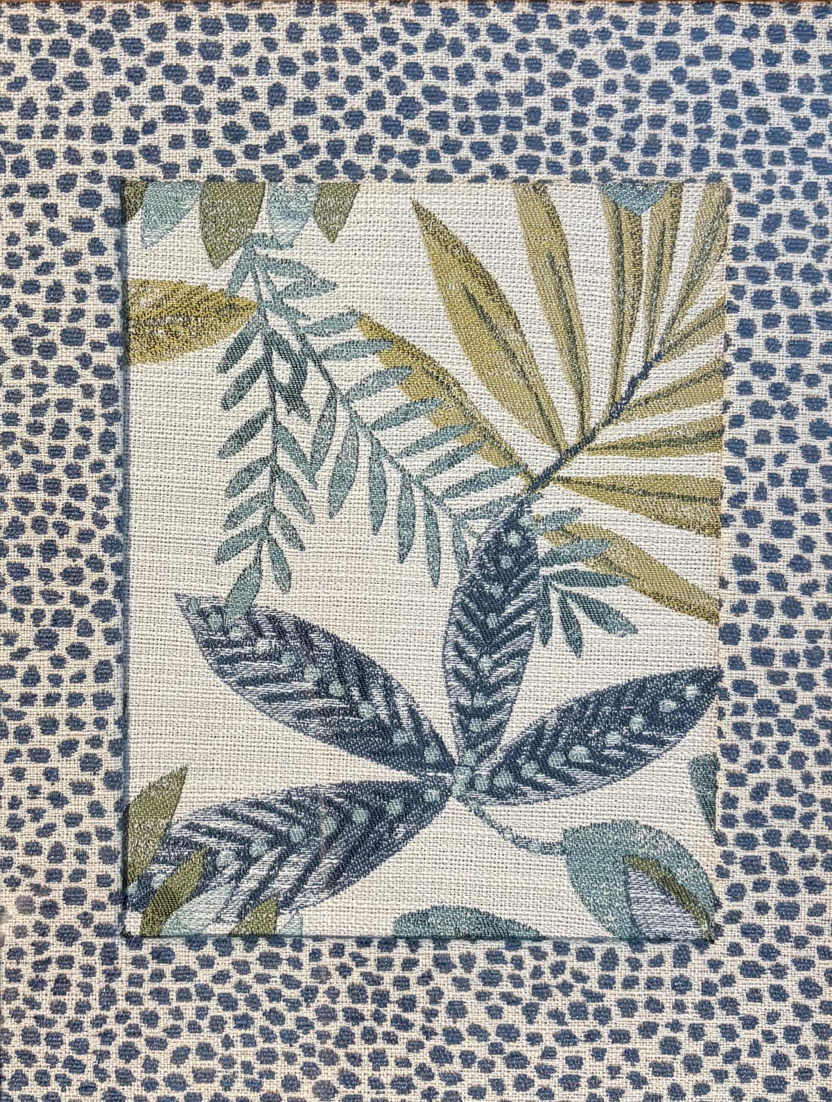 Leafy Oasis Framed Fabric Art | Ballard Designs Tully | Gold Frame with Mat 12x15