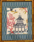 Ballard Designs Suki & Faygo Fabric Wall Art Set of 2, Bamboo Gold Framed Textile's