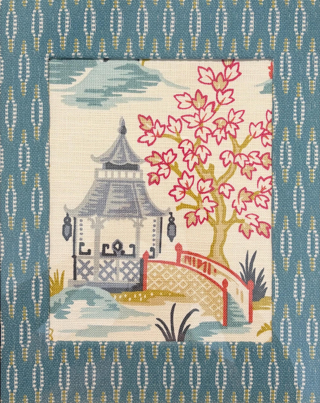 Ballard Designs Suki & Faygo Fabric Wall Art Set of 2, Bamboo Gold Framed Textile's