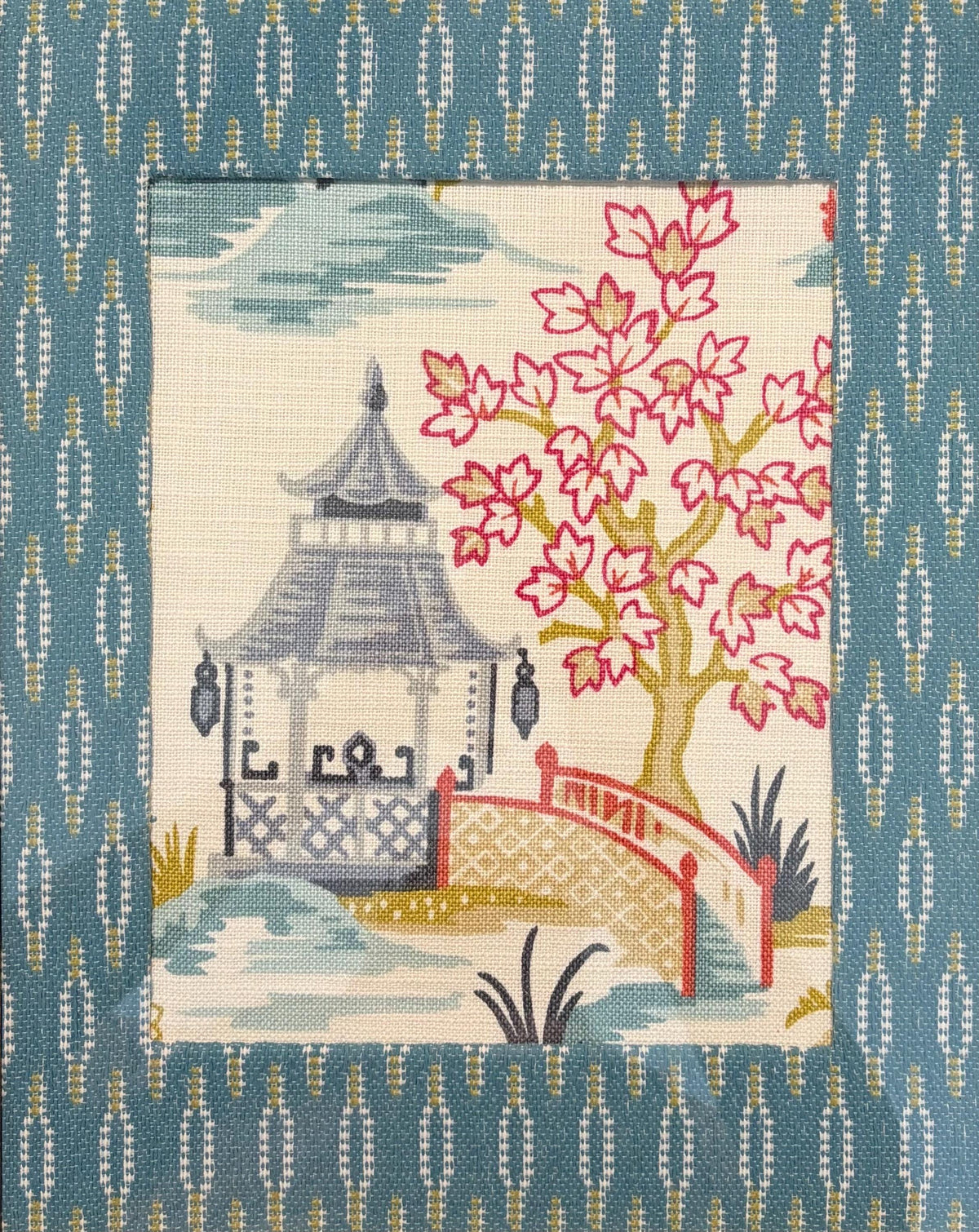 Ballard Designs Suki & Faygo Fabric Wall Art Set of 2, Bamboo Gold Framed Textile's