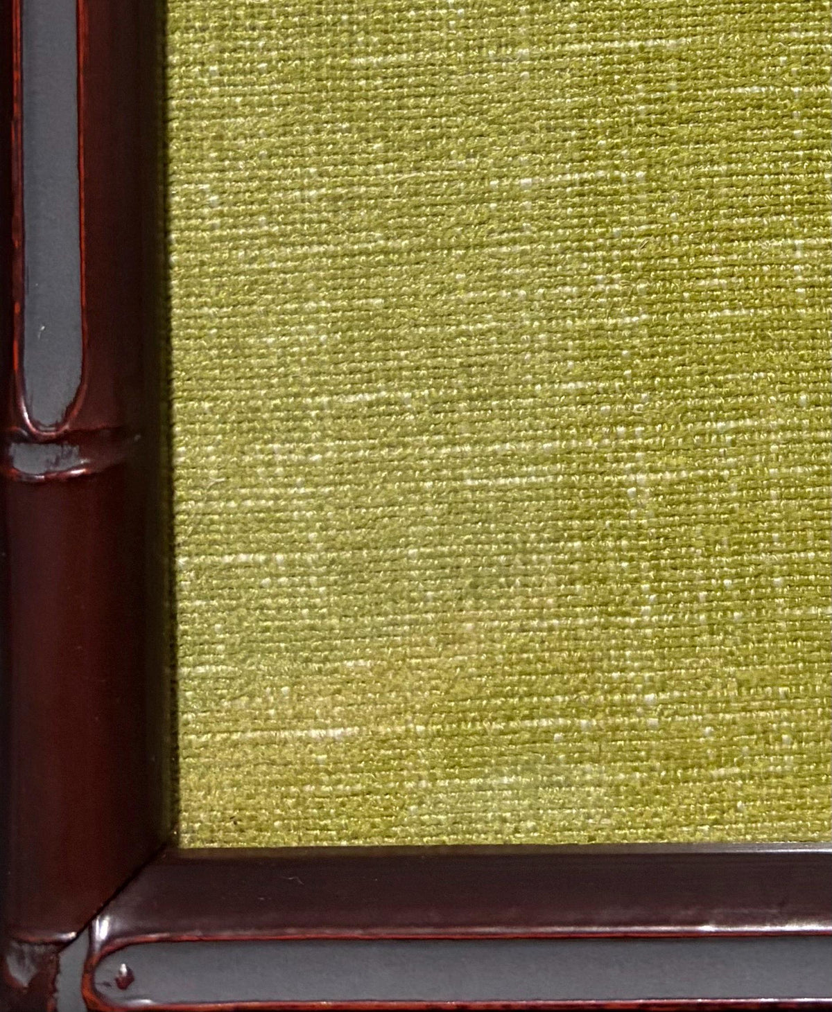 Pair Framed Fabric Wall Art: Blue Green, Mahogany Bamboo Style Frame, Custom Matting 12x15