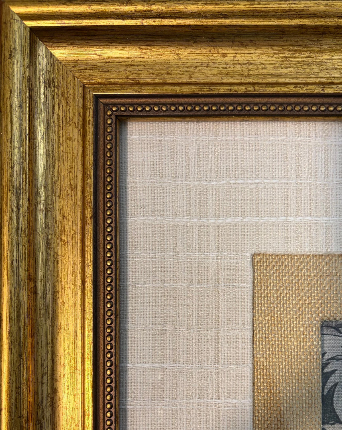 One of a Kind Thibaut Chatelain Fabric Wall Art - Double Matted 15x15 Framed Textile Decor