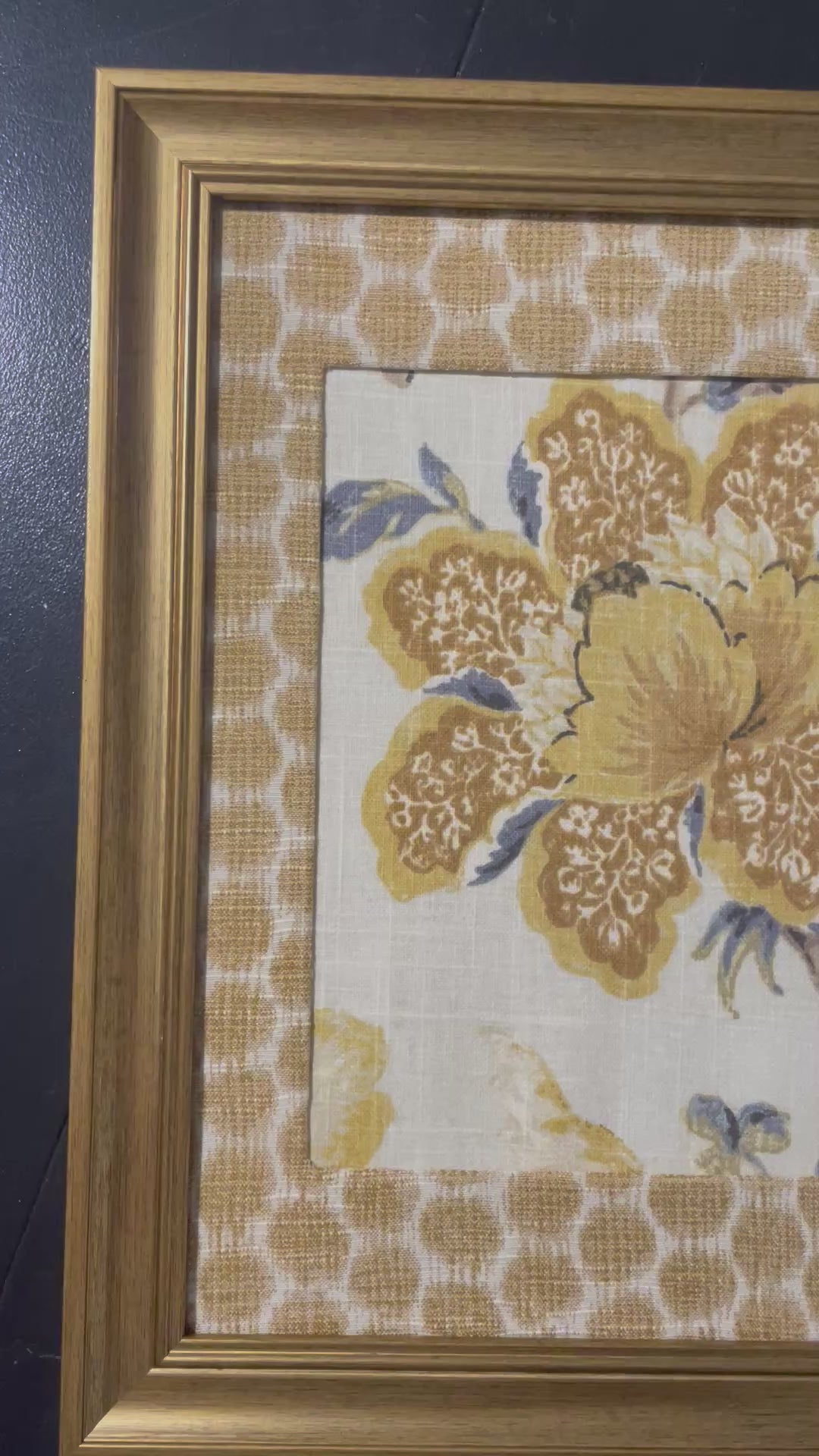 Ballard Designs Sayer Yellow Fabric Framed Wall Art — Mia Dijon Mat, 13x16 Gold Frame (No. 2)