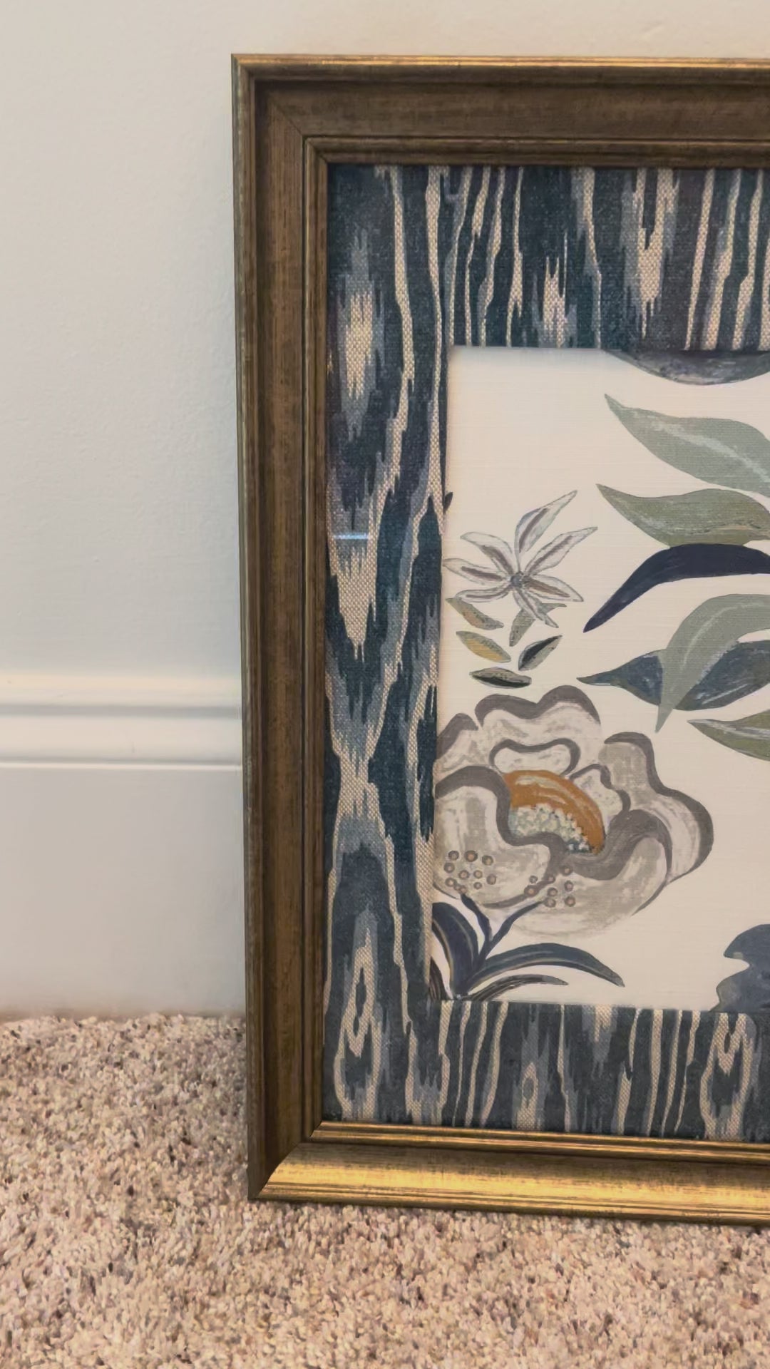 Pair of custom made Ballard Designs fabric & matting