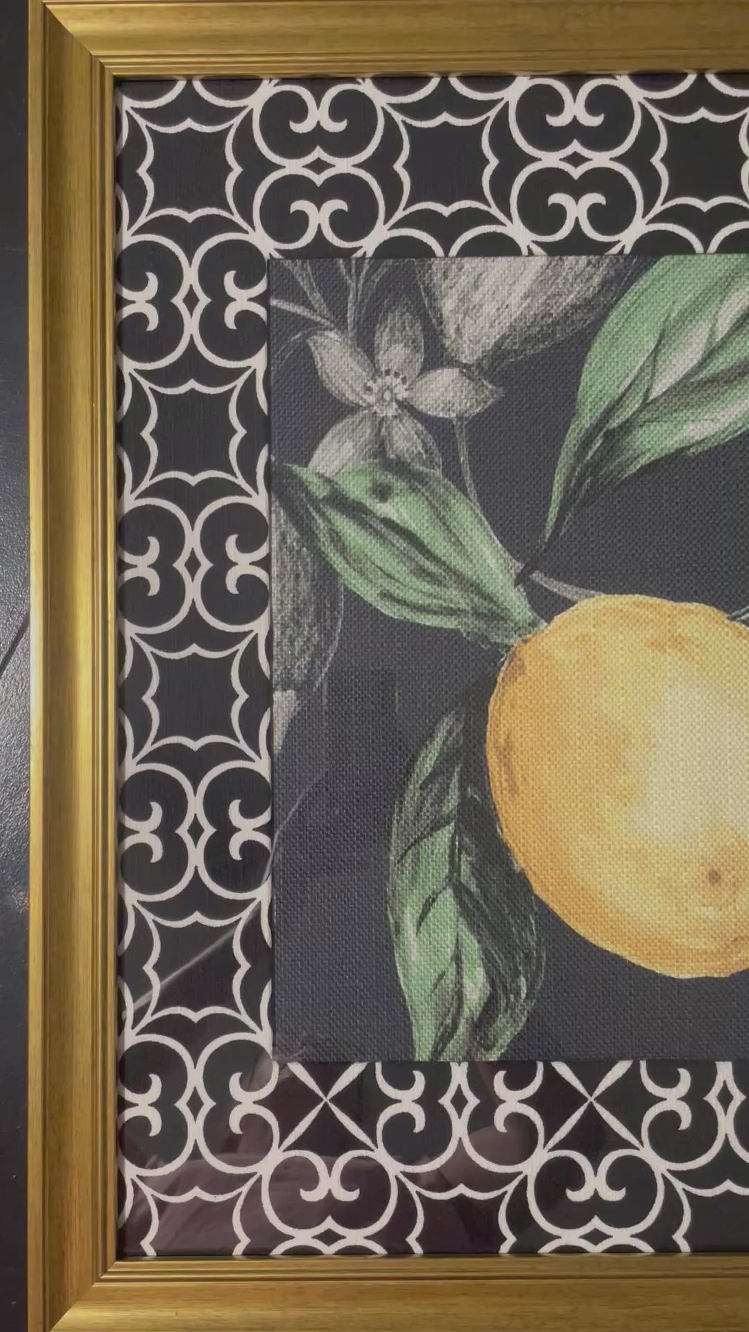 Pucker Up! Lemon Botanical Fabric Framed Wall Art