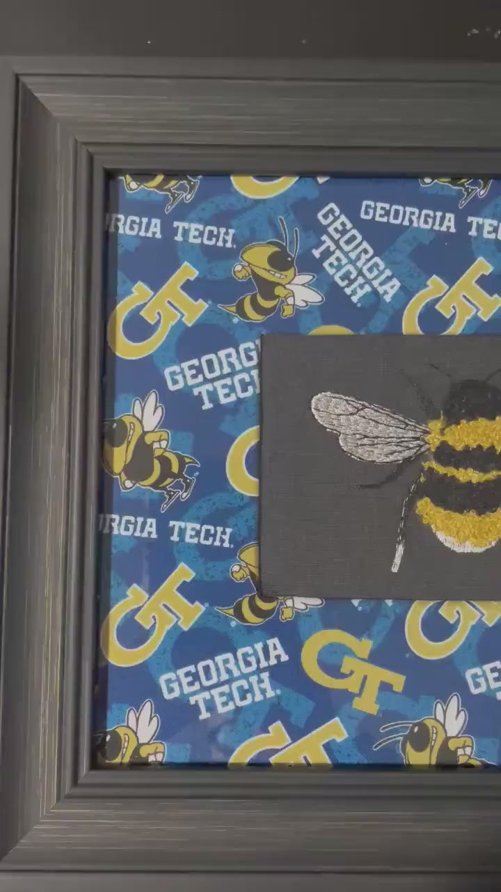 Georgia Tech Yellow Jackets Embroidered Bee Wall Art – Custom GT Decor