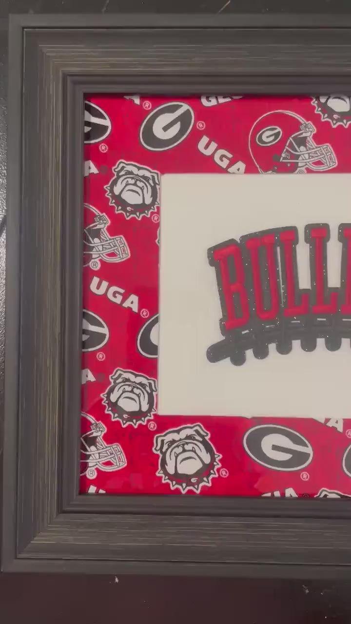 UGA Georgia Bulldogs Custom Fabric Wall Decor - Red and Black Football Wall Art