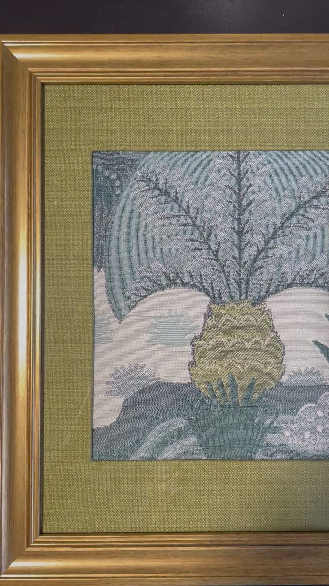 Pair of Between the Waters Everglades Fabric Wall Art — Designer Fabric, 13x16 Gold Frame