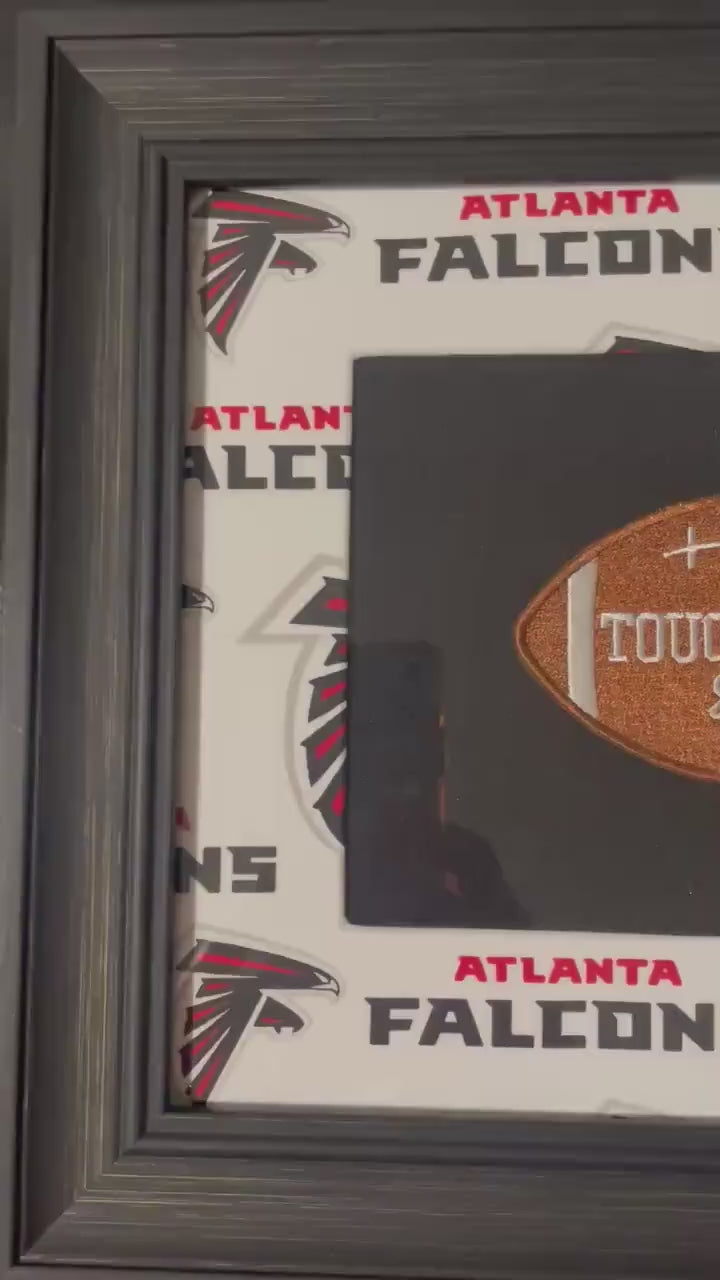 Custom Embroidered Atlanta Falcons Fabric Wall Art – NFL Team Decor (10 1/4 x 12 1/4 Frame)