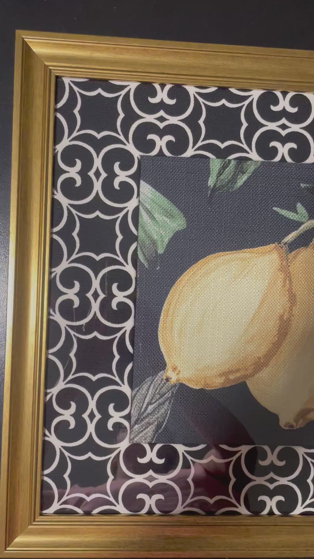 Pucker Up! Lemon Botanical Fabric Framed Wall Art